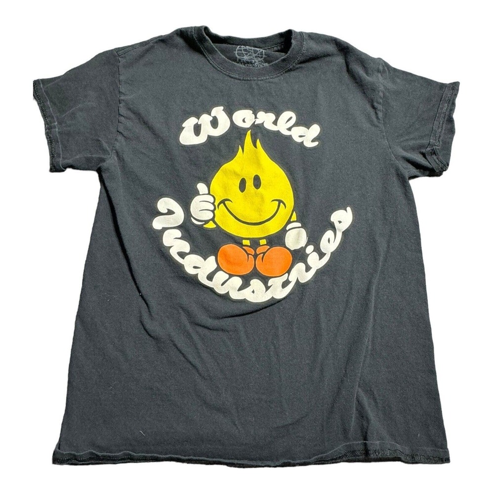World Industries Adult T-Shirt Size Medium Flame Boy Skateboard Thumbs Up